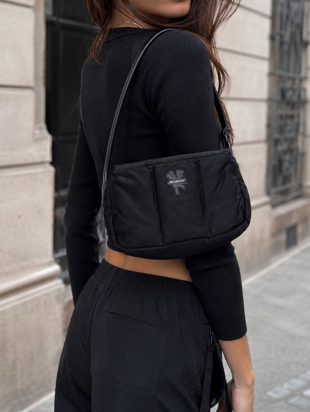 Marc Jacobs Heaven Black Quilted Shoulder Bag Y2K Tiktok Viral Nylon Mini Purse